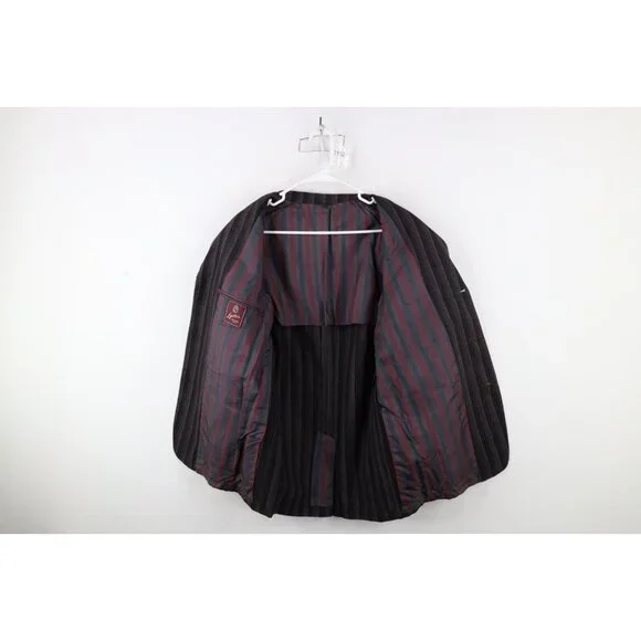 Vintage 50s 60s Rockabilly Mens 40R Wool Striped Blazer Suit Coat Jacket USA - Picture 9 of 14